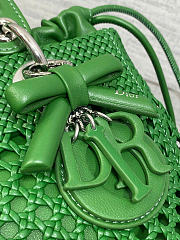 Medium Lady Dior Bag Green Woven Calfskin - 24x21x12cm - 5