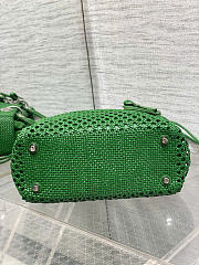 Medium Lady Dior Bag Green Woven Calfskin - 24x21x12cm - 3
