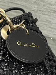 Medium Lady Dior Bag Black Woven Calfskin -  24x21x12cm - 6