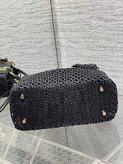 Medium Lady Dior Bag Black Woven Calfskin -  24x21x12cm - 3