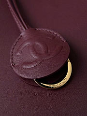 Chanel Large Bowling Bag Calfskin & Gold-Tone Metal Burgundy - 35.5x19x12.5cm - 3