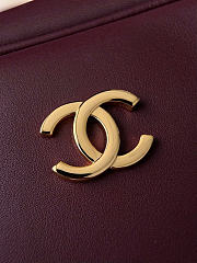 Chanel Large Bowling Bag Calfskin & Gold-Tone Metal Burgundy - 35.5x19x12.5cm - 2