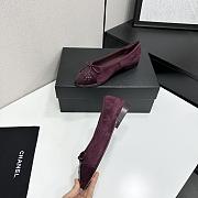 Chanel Ballet Flats Suede & Patent Calfskin Burgundy & Black - 6