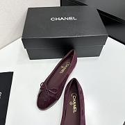 Chanel Ballet Flats Suede & Patent Calfskin Burgundy & Black - 4
