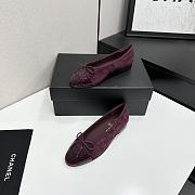 Chanel Ballet Flats Suede & Patent Calfskin Burgundy & Black - 2