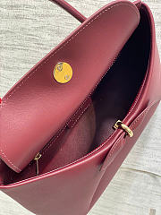 Small Dior Cigale Bag Shiny Supple Calfskin Burgundy - 28x18x8cm - 6