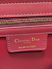 Small Dior Cigale Bag Shiny Supple Calfskin Burgundy - 28x18x8cm - 2