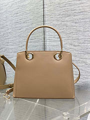 Small Dior Cigale Bag Shiny Supple Calfskin Dark Beige - 28x18x8cm - 5