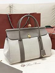 Loro Piana Loom bag L32 Cotton Linen Natural/Almond Tree/Sun Gold (B5UW) - 33x23x18cm - 3