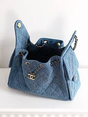 Chanel 25 Small Handbag Washed Denim & Gold-Tone Metal Blue AS5293 - 30x26x14cm - 2