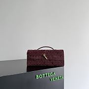 Bottega Veneta Andiamo Clutch Intrecciato Suede Leather Deep Mahogany - 31x13x3cm - 5