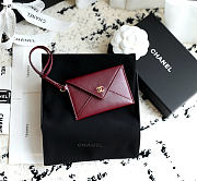 Chanel Charm Envelope Card Case Burgundy  - 5