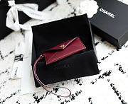 Chanel Charm Envelope Card Case Burgundy  - 4