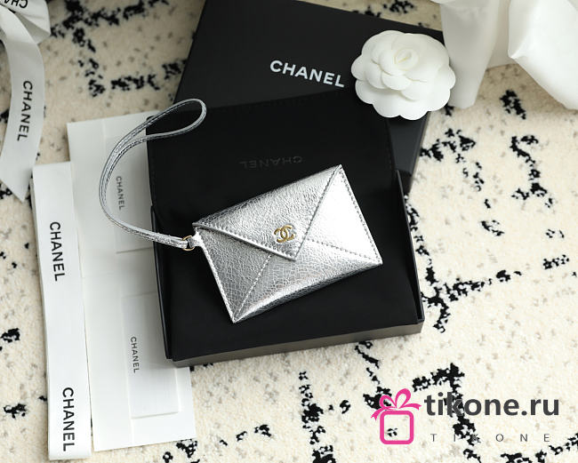 Chanel Charm Envelope Card Case Silver - 1