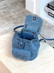Chanel Small Backpack Washed Denim & Gold-Tone Metal Blue AS2908 - 18.5x18x12cm - 6