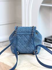 Chanel Small Backpack Washed Denim & Gold-Tone Metal Blue AS2908 - 18.5x18x12cm - 5
