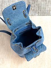 Chanel Small Backpack Washed Denim & Gold-Tone Metal Blue AS2908 - 18.5x18x12cm - 3