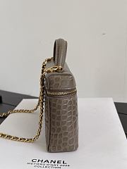 Chanel Vanity With Chain Crocodile Embossed Calfskin & Gold-Tone Metal Gray - 19.5x17x5cm - 2