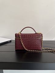 Chanel Vanity With Chain Crocodile Embossed Calfskin & Gold-Tone Metal Burgundy - 19.5x17x5cm - 3