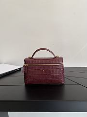 Chanel Vanity With Chain Crocodile Embossed Calfskin & Gold-Tone Metal Burgundy - 19.5x17x5cm - 6