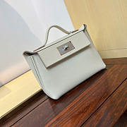 Hermes Mini 24/24 Bag and Swift Silver Hardware White - 24cm - 2
