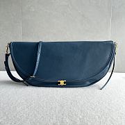 Celine Halfmoon Soft Triomphe Bag In Supple Shiny Lambskin Teal Blue - 46x19x10cm - 1