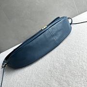 Celine Halfmoon Soft Triomphe Bag In Supple Shiny Lambskin Teal Blue - 46x19x10cm - 3
