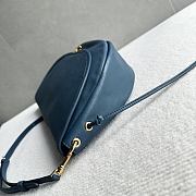 Celine Halfmoon Soft Triomphe Bag In Supple Shiny Lambskin Teal Blue - 46x19x10cm - 2