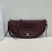Celine Halfmoon Soft Triomphe Bag In Supple Shiny Lambskin Burgundy - 46x19x10cm - 1