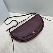 Celine Halfmoon Soft Triomphe Bag In Supple Shiny Lambskin Burgundy - 46x19x10cm - 6
