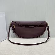 Celine Halfmoon Soft Triomphe Bag In Supple Shiny Lambskin Burgundy - 46x19x10cm - 5