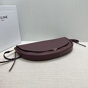 Celine Halfmoon Soft Triomphe Bag In Supple Shiny Lambskin Burgundy - 46x19x10cm - 4