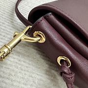 Celine Halfmoon Soft Triomphe Bag In Supple Shiny Lambskin Burgundy - 46x19x10cm - 3