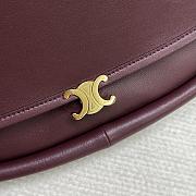 Celine Halfmoon Soft Triomphe Bag In Supple Shiny Lambskin Burgundy - 46x19x10cm - 2