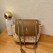 YSL Mini Manon in Raffia Naturel And Brick - 23x12x6cm - 1