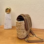 YSL Mini Manon in Raffia Naturel And Brick - 23x12x6cm - 6