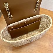 YSL Mini Manon in Raffia Naturel And Brick - 23x12x6cm - 3