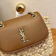 YSL Mini Manon in Raffia Naturel And Brick - 23x12x6cm - 4