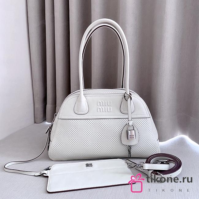Miumiu Vivant Leather Bag Chalk White 5BB199 - 32x19.5x11cm - 1