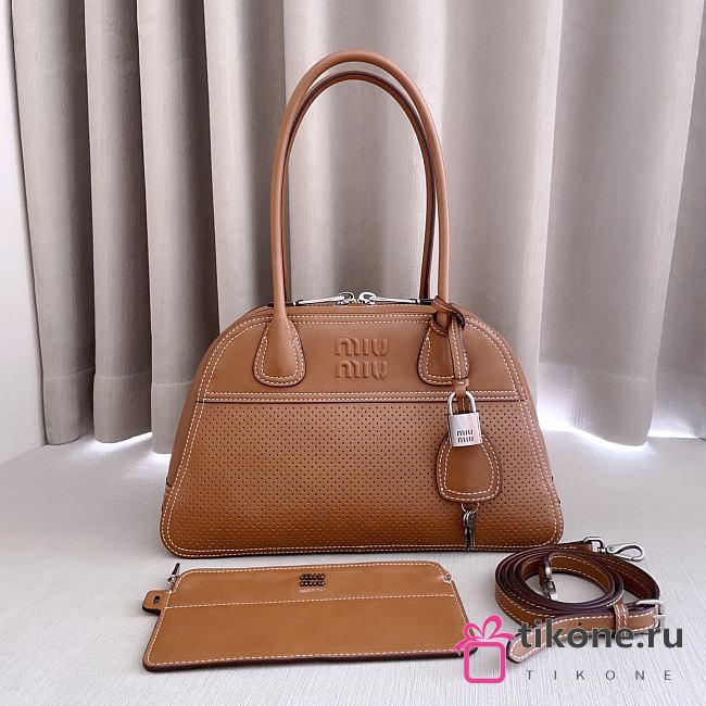Miumiu Vivant Leather Bag Caramel 5BB199 - 32x19.5x11cm - 1