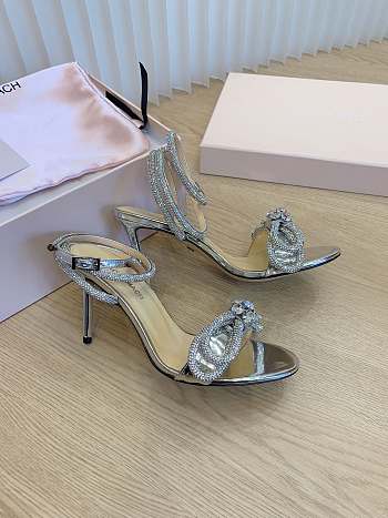  Mach&Mach Double Bow Metallic Sandals Silver 95mm