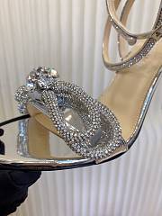  Mach&Mach Double Bow Metallic Sandals Silver 95mm - 5