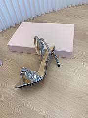  Mach&Mach Double Bow Metallic Sandals Silver 95mm - 4