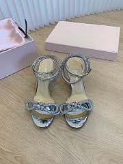  Mach&Mach Double Bow Metallic Sandals Silver 95mm - 3