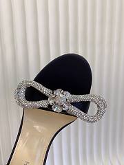 Mach&Mach Double Bow Satin Sandals Black 95mm - 4