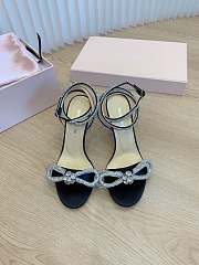 Mach&Mach Double Bow Satin Sandals Black 95mm - 3