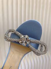 Mach&Mach Double Bow Satin Sandals Light Blue 95mm - 2
