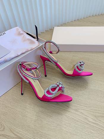 Mach&Mach Double Bow Satin Sandals Fuchsia 95mm