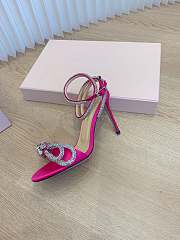 Mach&Mach Double Bow Satin Sandals Fuchsia 95mm - 4