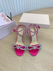 Mach&Mach Double Bow Satin Sandals Fuchsia 95mm - 2